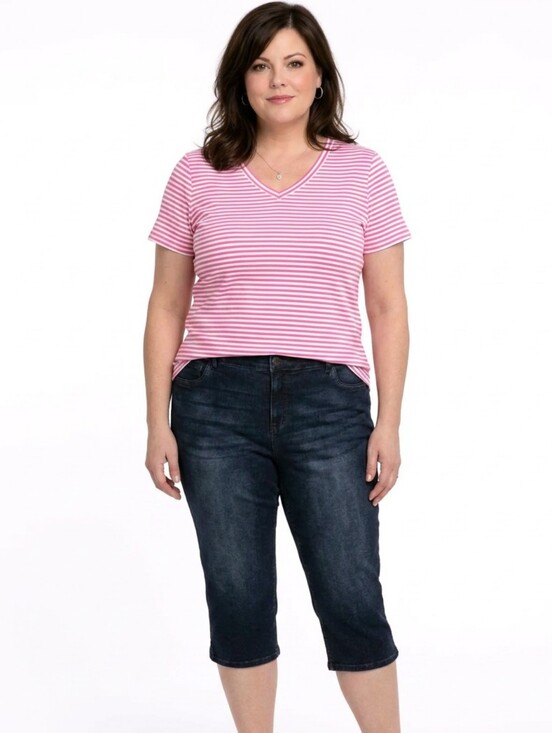 Liz Claiborne Pants - Liz Claiborne Sara Dark Wash Mid-Rise Denim Cropped Capri Jeans Size 24W